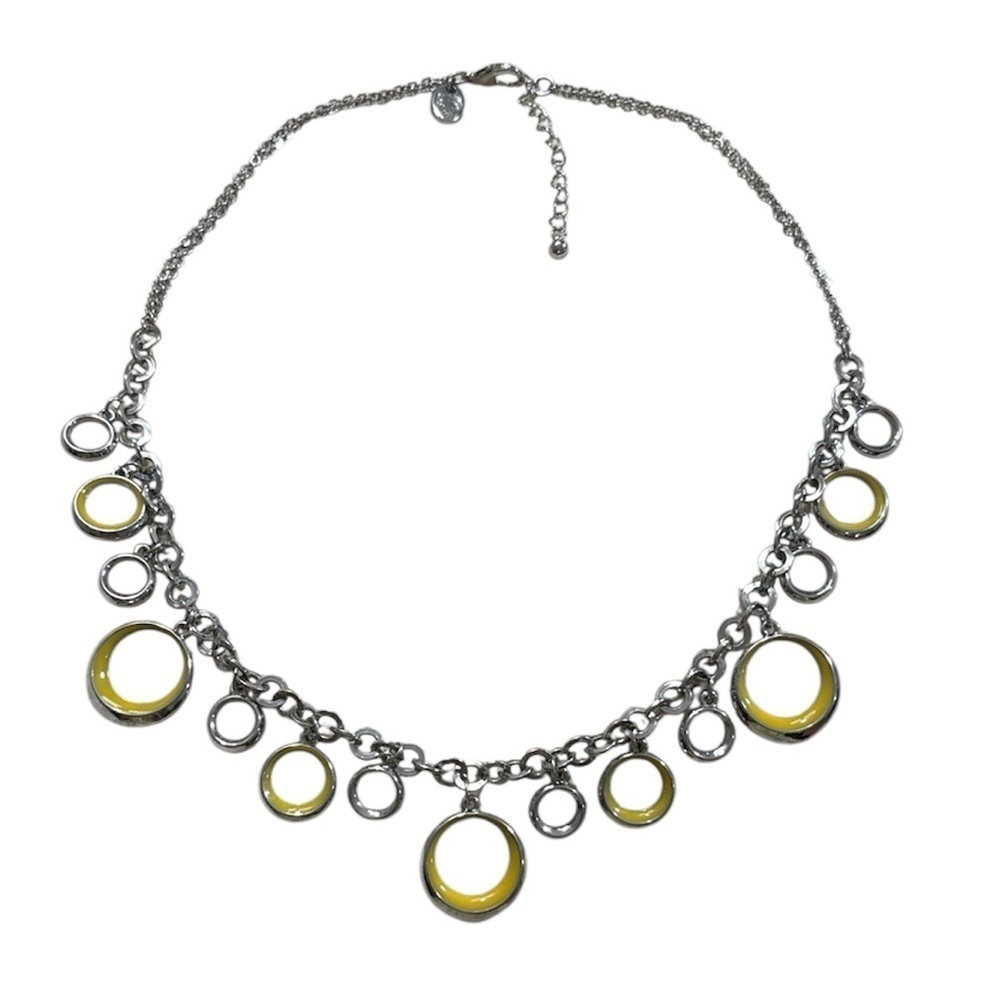 Charming Charlie Vintage Silver and Yellow Necklace